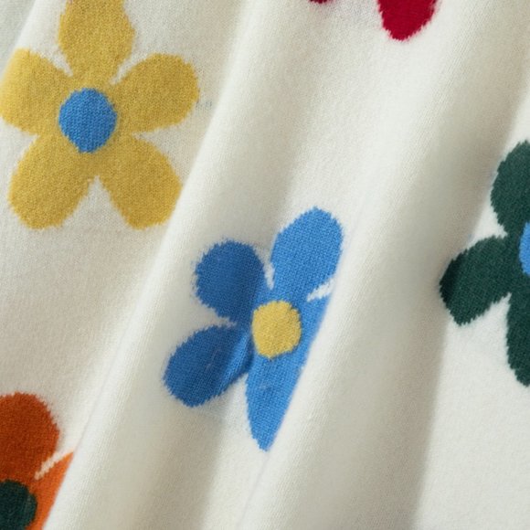 Light Luxury - Women's Embroidered Colorful Floral Cashmere Sweater - Picture 10 of 10